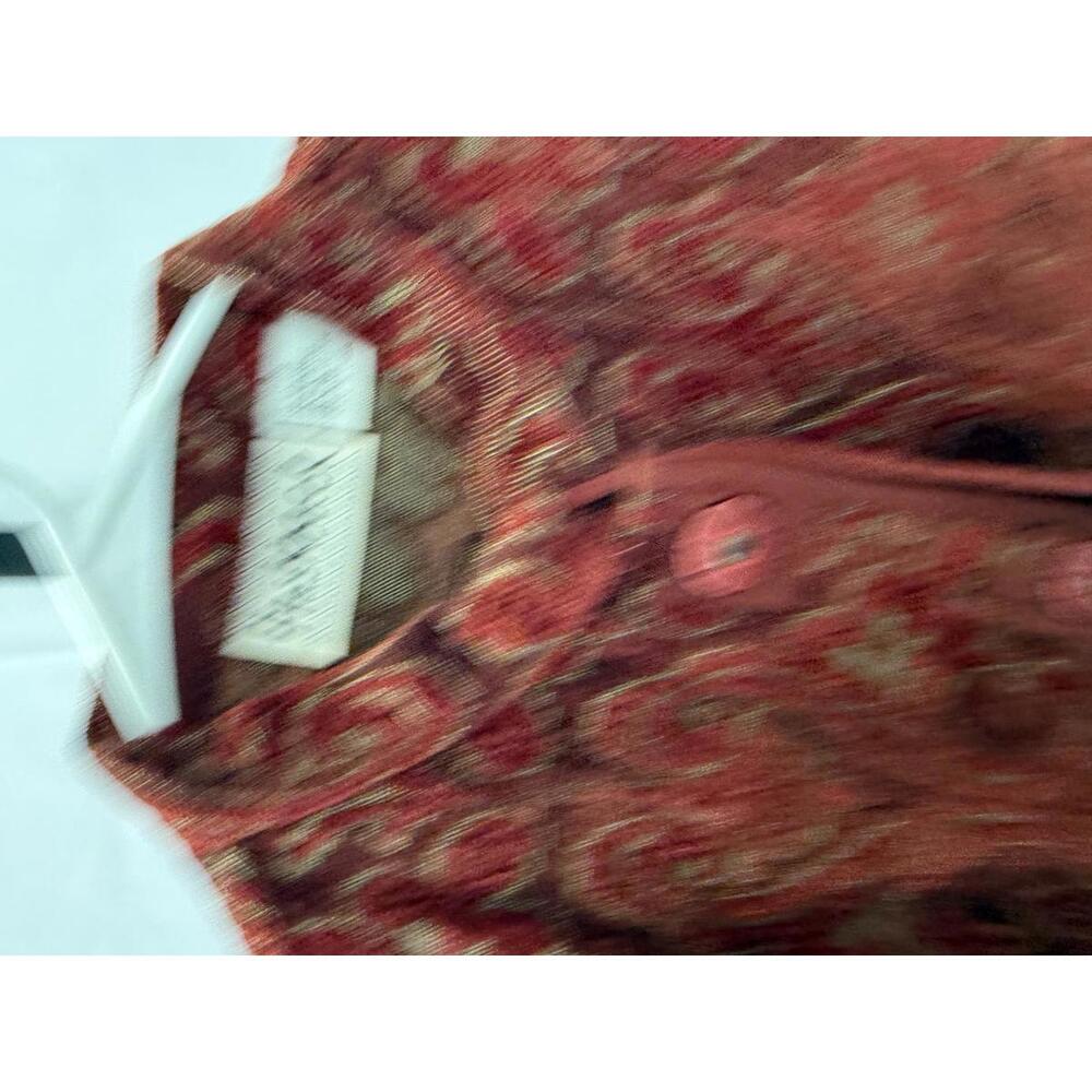 Small Flashback Red Patterned Button-Up Jacket - image 4